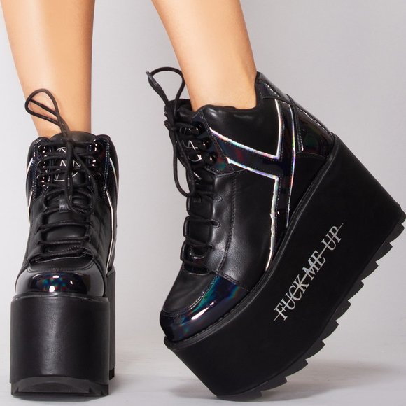 YRU X Alison Wonderland Qozmo Platform Sneakers - Picture 2 of 8